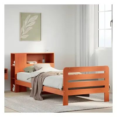 vidaXL Bed Frame without Mattress Wax Brown 90x190 cm Single Solid Wood Pine