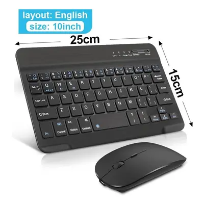 (10 in English Set) Ipad Keyboard Bluetooth Keyboard And Mouse Wireless Spanish Russian Mini Key