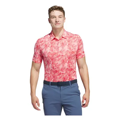 (M, Pink Spark/Scarlet) adidas Golf Mens ULT365 Pine Print Sustainable Stretch Polo Shirt