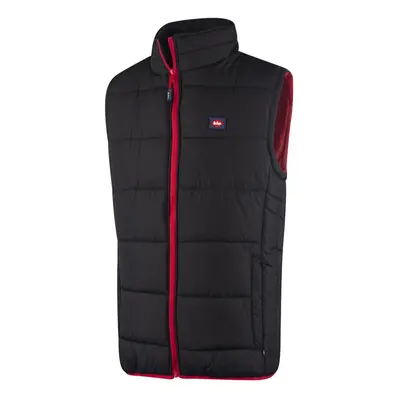 (Black, M) Lee Cooper Workwear Contrast Quilted Gilet Windproof Showerproof Bodywarmer Vest