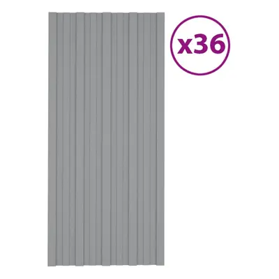 vidaXL 36x Roof Panels Galvanised Steel Grey Profile Sheet Shed Roof Panel