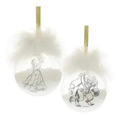 Christmas Baubles Disney Beauty & Beast Set Hanging Tree Decorations