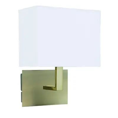 Wall Lights Antique Brass Wall Bracket With White Shade