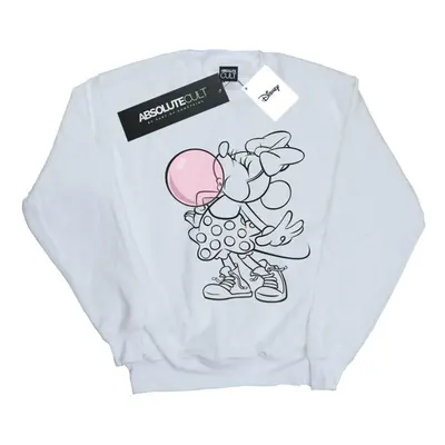 (M, White) Disney Womens/Ladies Minnie Mouse Gum Bubble Sweatshirt