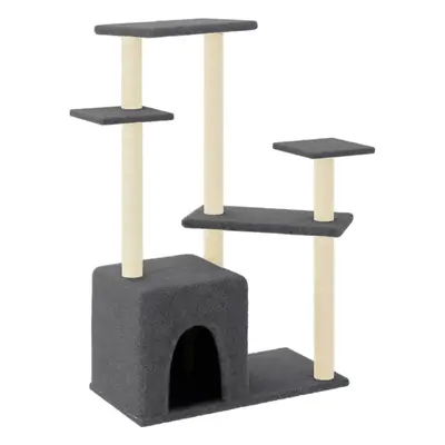 (dark grey) vidaXL Cat Tree Cat Tower with Sisal Scratching Posts Cat Cando Light Grey