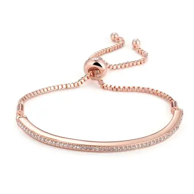 Rose Gold Plated Friendship Bracelet Created with Swarovski Crystals