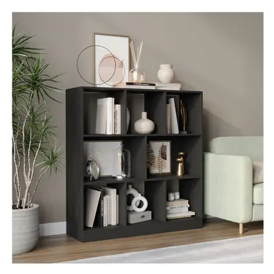 (Black) Cube Asymmetrical Storage Cabinet Wooden Bookcase Shelve Square Organiser