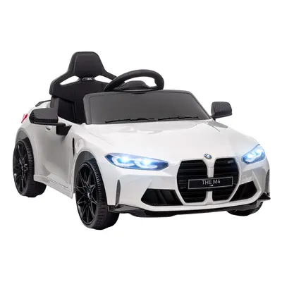 AIYAPLAY 12V BMW M4 Licensed Kids Electric Car w/ Remote, Suspension, White