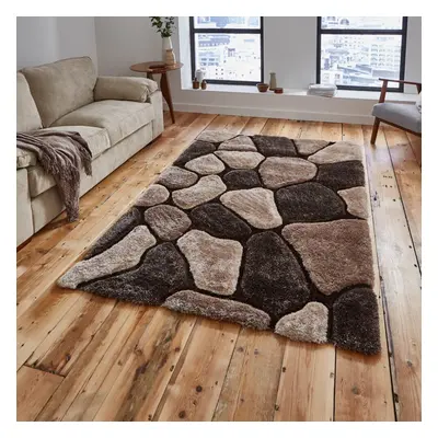 (150x230cm) Noble House Rugs NH in Beige Brown Textured 3D Effect Hand Carved Mats