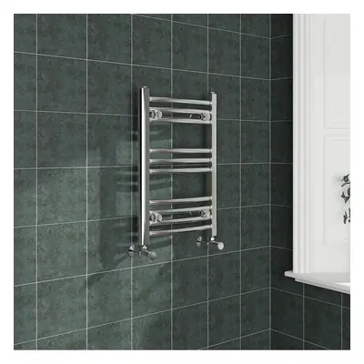 (600x400mm, Chrome) NRG Curved Central Heating Towel Rail Bathroom Heated Rad Radiators Ladder W