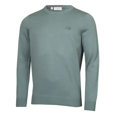 (XXL, Sage) Calvin Klein Mens Round Neck Tour Durable Soft Golf Sweater