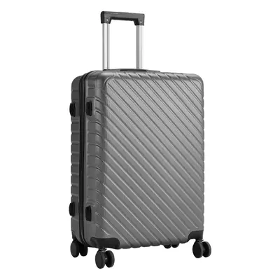 (Silver) Lightweight Hardside Travel Suitcase with Spinner Wheels, 28"