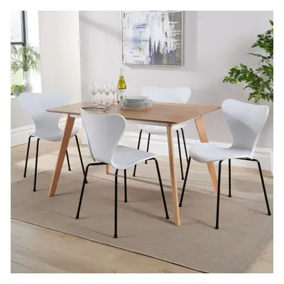 (White) Home Source Rayna Table and Penny Chairs Dining Sets