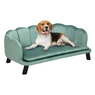 PawHut Dog Sofa, Pet Couch Bed for Medium, Large Dogs w/ Legs, Cushion - Green