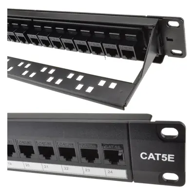 kenable Port RJ45 CAT5e In Line Through Coupler Patch Panel with Back Bar