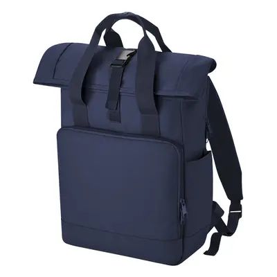 (One Size, Navy Dusk) Bagbase Unisex Adult Roll Top Recycled Twin Handle Backpack