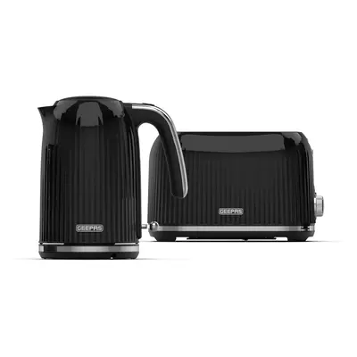 (Black) Geepas 1750W Toaster&1.7L Cordless Electric Kettle