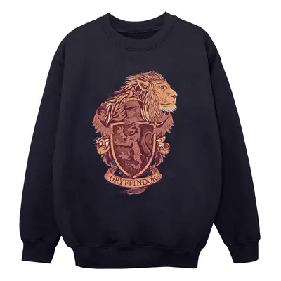 (M, Navy Blue) Harry Potter Womens/Ladies Gryffindor Sketch Crest Sweatshirt