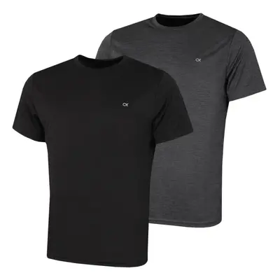 (L, Black/Grey) Calvin Klein Mens Pack Lightweight Wicking Performance Tech T-Shirt