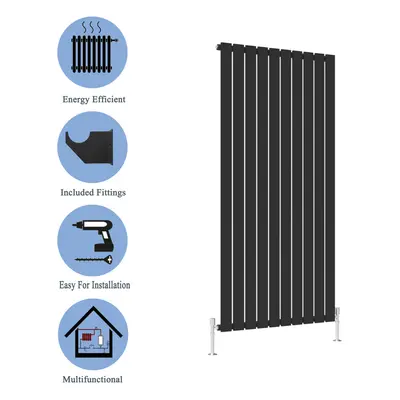 (Black, 1600*680mm?single)) Flat Panel Column Radiator