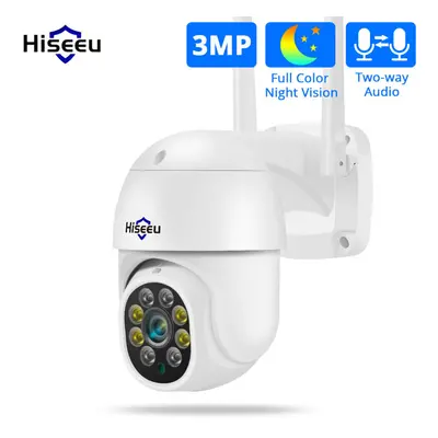 Hiseeu WHD303 3MP WIFI Outdoor Camera 1536p 5x Digital Zoom PTZ IP Audio Camera P2P OnVIF CCTV M