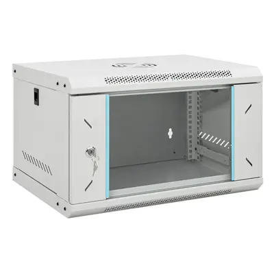 (grey, x x mm) vidaXL 9U Wall Mounted Network Cabinet Home Server Rack Data Cabinet 19" IP20