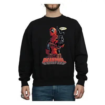 (3XL, Black) Deadpool Mens Hey You Cotton Sweatshirt