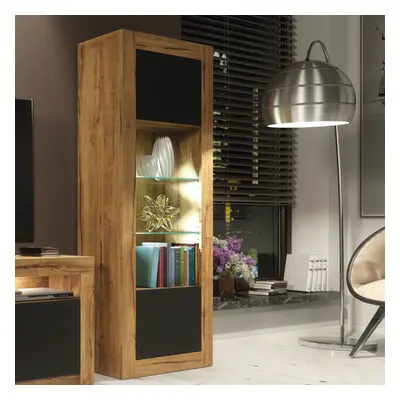 Sideboard 170cm LED Creative Furniture - Oak & Black Matt Doors