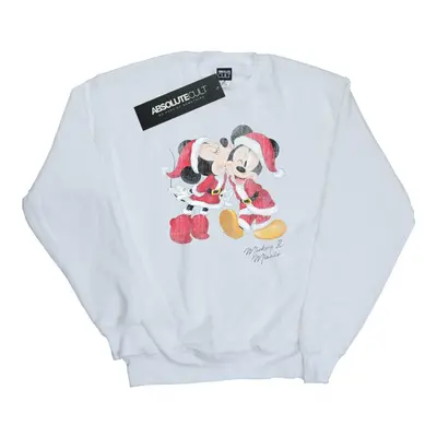 (XL, White) Disney Mens Mickey And Minnie Christmas Kiss Sweatshirt