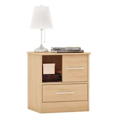 Nevada Drawer Bedside Sliding Door in Sonoma Oak Wood Effect Metal Runners