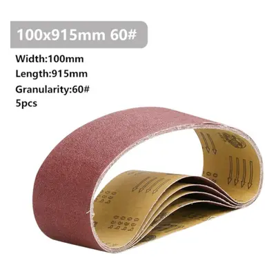 (60# Pcs xÂ Sanding Belt) 5Pcs 915x100mm to Grit Sanding Belt for Flush Belt Machines Polishing 