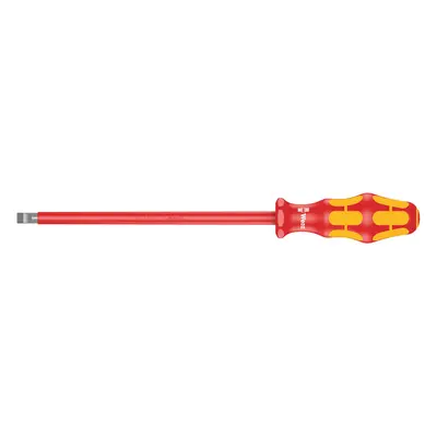 Wera Kraftform Plus VDE 160i Slotted Insulated Screwdriver Lasertip 8mm Head 8"" Blade Length