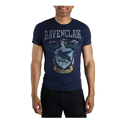 Harry Potter Ravenclaw Crest Mens Navy Blue Hogwarts T-Shirt (Medium)