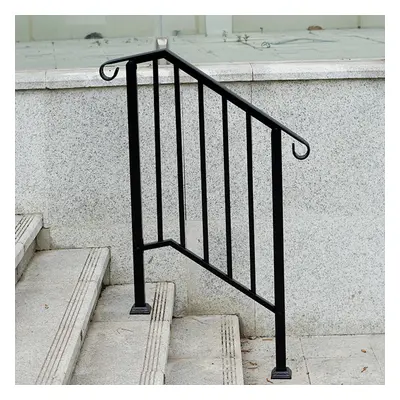 Outdoor Black Steel Handrail Steps Garden Stairs Safety Grab Rail