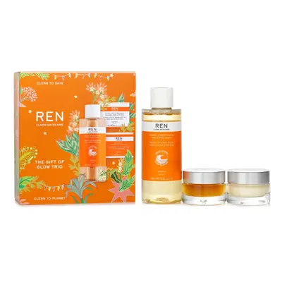 Ren - The Gift Of Glow Trio Set: AHA Tonic 100ml + Vitamin Gel Cream 15ml + Radiance Renewal Mas