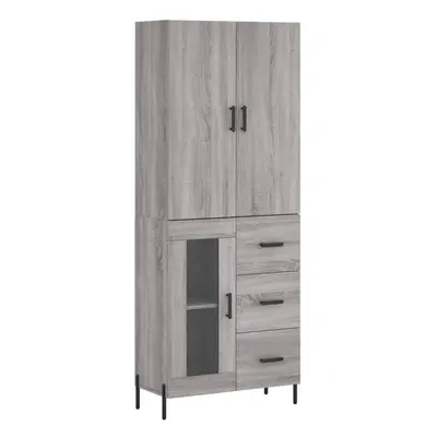 (grey sonoma, glass door drawers) vidaXL Highboard Sideboard Storage Cabinet Side Cabinet White 