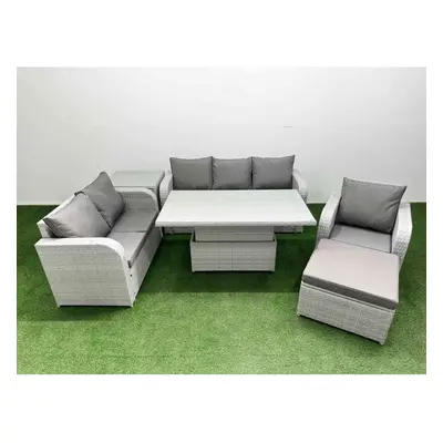 Fimous Patio PE Wicker Seater Outdoor Rattan Furniture Sofa Sets with Adjustable Lifting Dining 