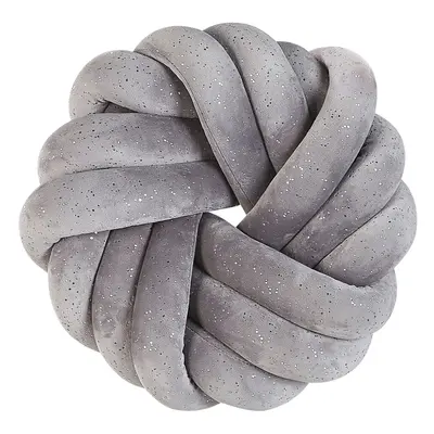 Velvet Knot Cushion with Glitter x cm Grey AKOLA