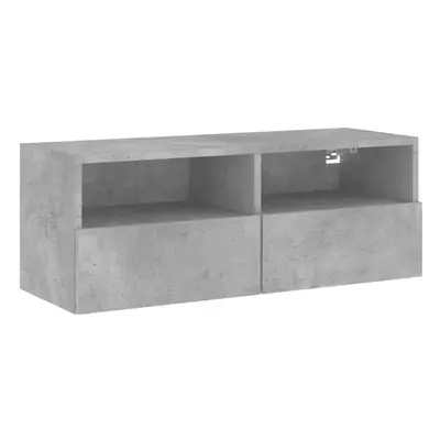 vidaXL TV Wall Cabinet Wall-mounted TV Cabinet Concrete Grey Engineered Wood