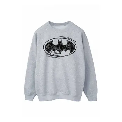 (S, Sports Grey/Black) Batman Mens Sketch Logo Sweatshirt