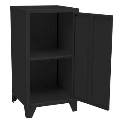 (Black - Shelves) Metal Filing Cabinet Unit FreeStanding Cupboard Tall Garage Parts Hardware She