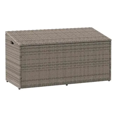 (grey) vidaXL Garden Storage Box Beige 110x50x58 cm Poly Rattan garden storage box