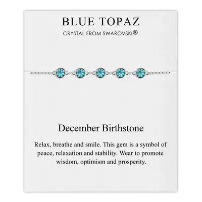 December Birthstone Bracelet Created with Blue Topaz Swarovski Crystals