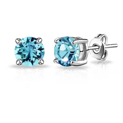 March (Aquamarine) Birthstone Earrings Created with Swarovski Crystals