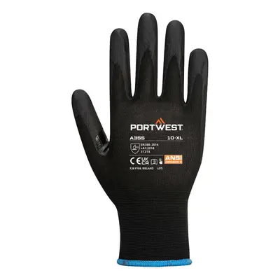 (9, Black) Portwest A355 - NPR15 Touch Screen Nitrile Foam Safety Gloves (Pack of 12)