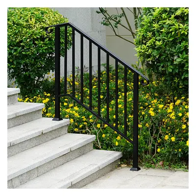 Outdoor Black Steel Handrail Steps Garden Stairs Safety Grab Rail