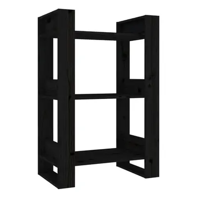 (black) vidaXL Solid Wood Pine Book Cabinet/Room Divider Storage Rack Multi Colours