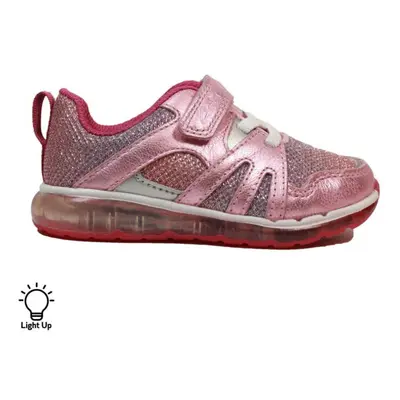 (4 (Children's)) Spark Sparky Toddler | Pink Interest Leather | Childrens Light Up Trainers