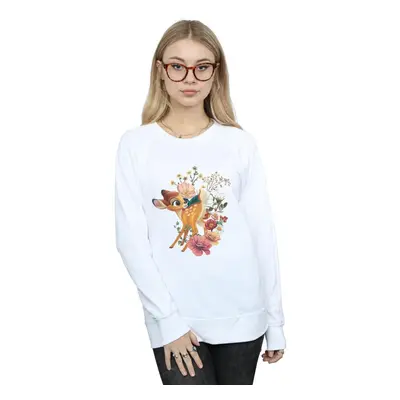 (M, White) Disney Womens/Ladies Bambi Meadow Sweatshirt