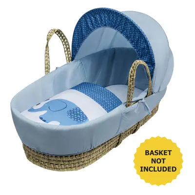 Blue Elephant Moses Basket Bedding Set Dressing for Palm & Wicker